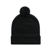 POM POM BEANIE BLACK ONE SIZE